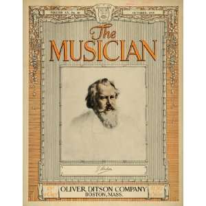 1915 Cover Musician Pianist Composer Johannes Brahms   Original Cover