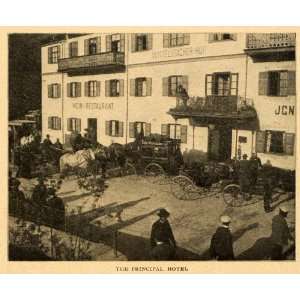  1903 Print Hotel Oberammergau Bavaria Germany Deutschland 