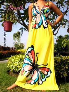 NEW Butterfly Summer/Beach/Evening Women Long Maxi Dress Size Sz M 