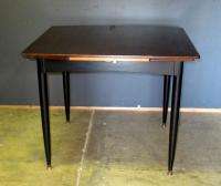 Mahogany & Black Lacquer Draw Leaf Dining Kitchen Breakfast Table 
