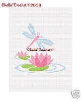 Dragonfly Lily Pad Afghan Crochet Pattern Graph  
