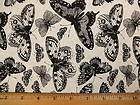 Butterflies Black Print cotton fabric BY THE YARD Scroll Down 4 mail 