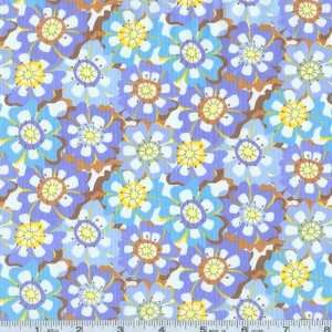   Friends Large Flowers Blues Fabric By The Yard Arts, Crafts & Sewing