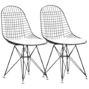  Set of 2 Zuo Mesh Black Dining Chairs