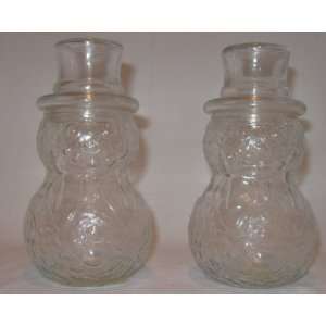   Clear Glass Snowman Jars for Candy or Craft Project 