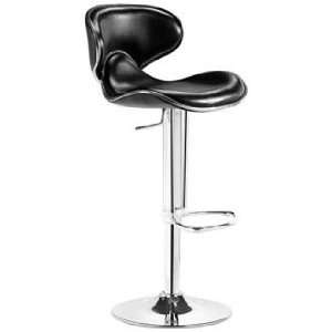 Zuo Fly Black Adjustable Bar Stool or Counter Stool 