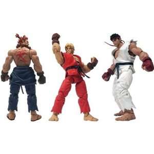  Street Fighter Preview Action Figure Set of 3   Ryu, Ken 