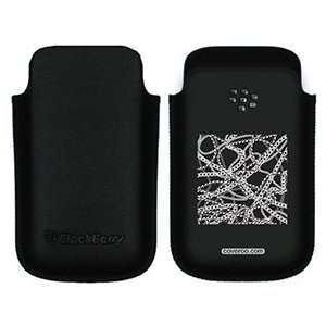  Chains Black on BlackBerry Leather Pocket Case 