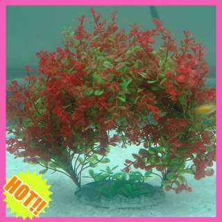 Aquarium Fish Tank Aquatic Plastic Plants Red With Green Arch Water 