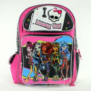 Monster High Notebook 16 Large Backpack   Book Bag Girls Frankie 