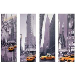 33 Tall New York Taxi Wall Art   Set of 4