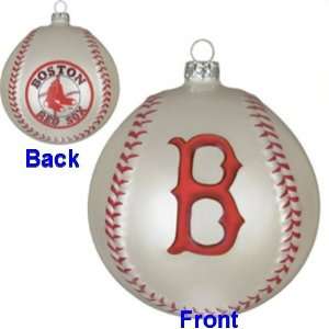  BOSTON RED SOX Logo Blown Glass Hand Painted Baseball 
