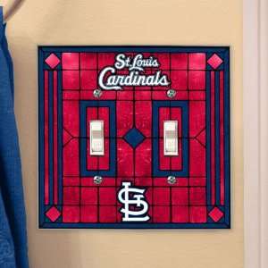  St. Louis Cardinals MLB Art Glass Double Switch Plate 