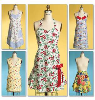 B4945 Butterick 4945 5 Vintage Style Full Half Aprons Sewing Pattern 