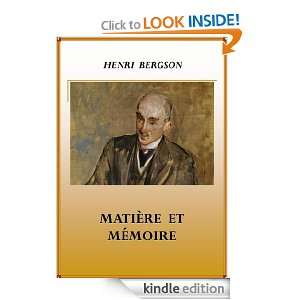 Matière et mémoire (French Edition) Henri Bergson  