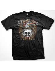   Route 66 Mens T shirt, Bald Eagle Rte 66 Highway Sign Mens Shirt