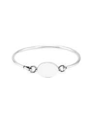 Silver Engravable Oval Bangle Bracelet for Infant or Toddler