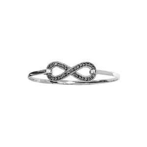   Marcasite & Sterling Silver Infinity Loop Bangle Bracelet Boma