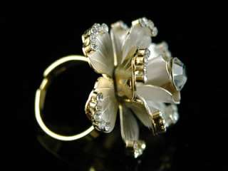 3D Rose Gold Plated Ring use Swarovski Crystal SR061  
