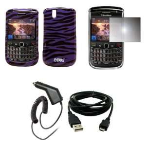 EMPIRE Purple and Black Zebra Design Hard Case Cover + Mirror Screen 