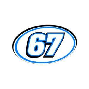  67 Number Jersey Nascar Racing   Blue   Window Bumper 