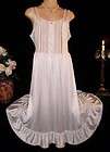 Vintage Bridal White Nylon Lacy Sissy Ruffle Nightgown~Honeymoon~ Sz M