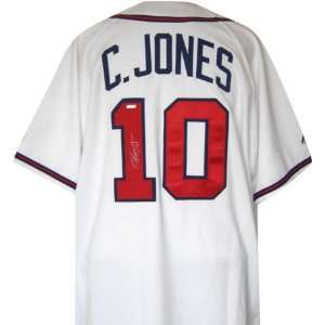  Chipper Jones Atlanta Braves Autographed Home/White Majestic Jersey 