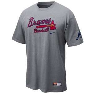  Nike Atlanta Braves Ash 2011 MLB Practice T shirt (Small 
