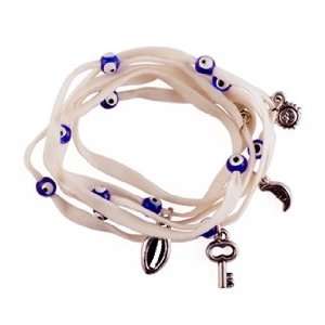  Eye Lucky String Wrap Bracelet Anklet with Charms and Colorful Lucky 