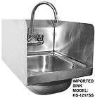 WASH HAND SINK, STAINLESS STEEL, SPACE SAVER HS1217SS