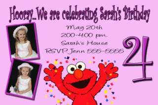 Custom Sesame Street & Elmo Birthday Invitations cards  