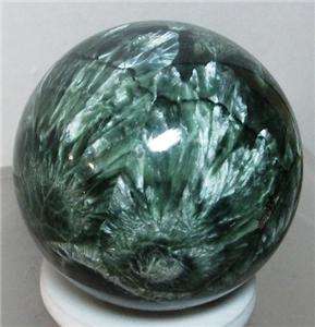 RUSSIAN SERAPHINITE chatoyant crystal ball sphere healing reiki wicca 