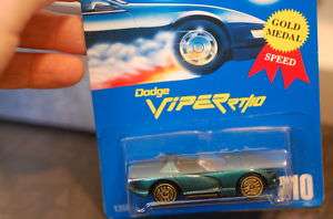 1992 Hot Wheels Dodge Viper RT/10 Green Ultra Hots Gold #210  