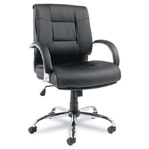   & Tall Series Mid Back Swivel/Tilt Leather Chair, 250lb Cap., Black