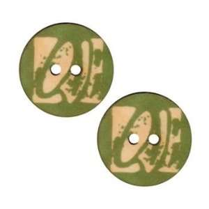    Novelty Button 1 Love Green By The Package Arts, Crafts & Sewing