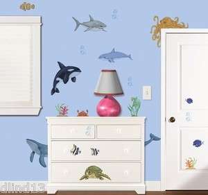Under the Sea Dolphin, Shark, Sea Turtle, Octopus Wall Stickers Decals 
