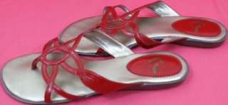   Size 8.5 REPORT R ( 23 ) Love You Heart Arrow Red Golden Sandals