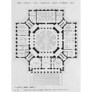  First floor plan,Columbia University Library,NY,1915