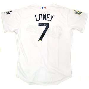  James Loney Autographed Los Angeles Dodgers White Jersey 
