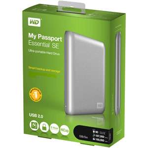 WD My Passport Essential SE Silver box