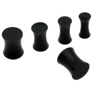  Black Flexible Silicone Saddle Plugs   2G (Sold as a Pair 