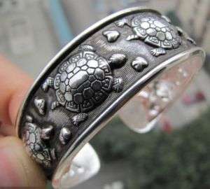 NEW TIBET SILVER LUCKY Tibetan relief Tortoise BANGLE Bracelet  