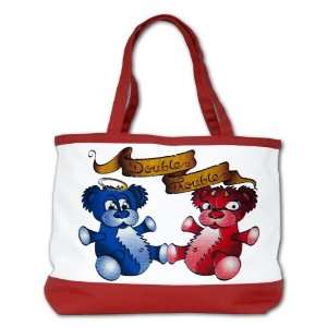 Shoulder Bag Purse (2 Sided) Red Double Trouble Bears Angel and Devil