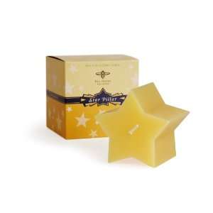   Pure Beeswax Candle, 5 Point Star Beeswax Pillar   Natural Home