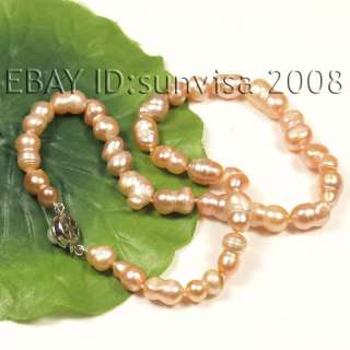 Lovely 8 14mm Pink Cultured Pearl Necklace 17  
