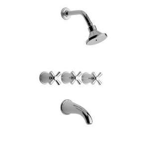 Barclay Chess Polished Chrome 3 Handle Tub & Shower Faucet with Single 