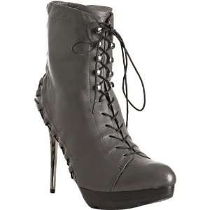   Shadow grey leather Femina lace up platform boots 