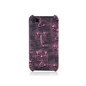  Scorpion Leather Back Case Shell Cover for Apple iPhone 4G 