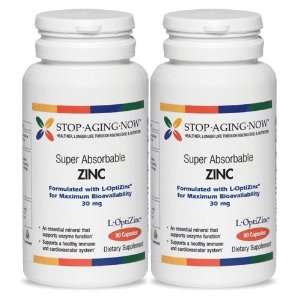  OPTIZINC® Premium Grade Zinc 30 mg. (2 Pack) Highly 