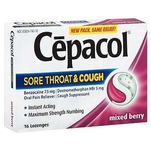 Cepacol Sore Throat & Cough Oral Pain Reliever/Cough Suppressant 